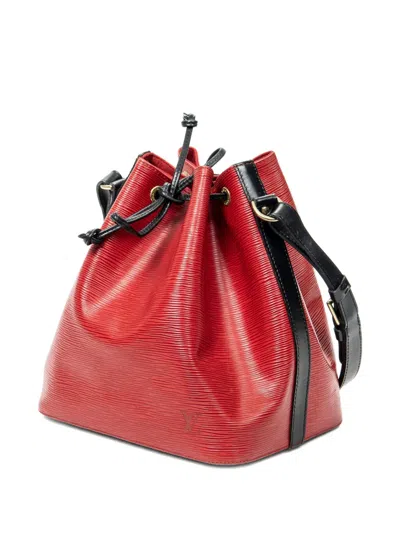 Pre-owned Louis Vuitton 1995 Noe Pm Drawstring Bucket Bag In Red