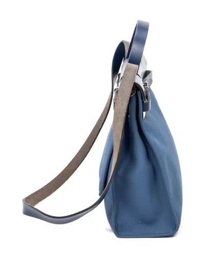 Pre-owned Hermes Herbag Zip Pm Tote Bag In Blue