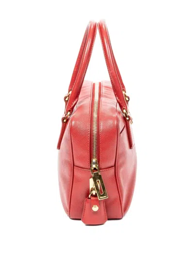 Pre-owned Prada Triangle-logo Tote Bag In Red