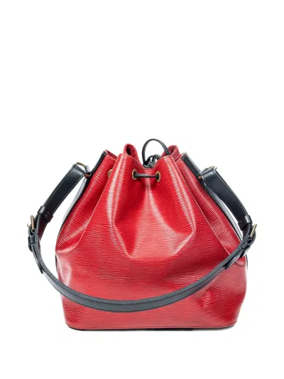Pre-owned Louis Vuitton 1996 Noe Bicolor Pm Bucket Bag In Red