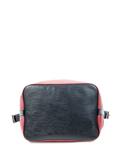 Pre-owned Louis Vuitton 1996 Noe Bicolor Pm Bucket Bag In Red