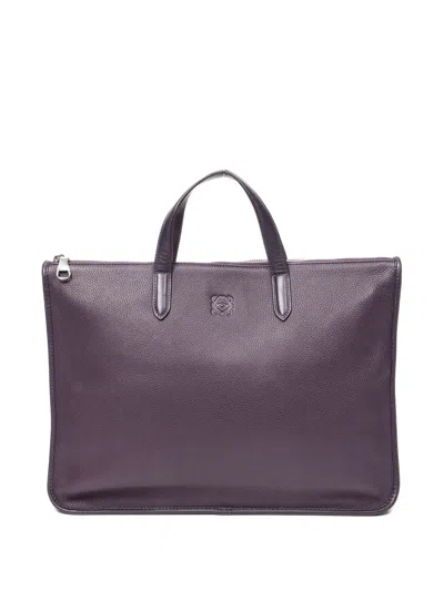 Pre-owned Loewe Business Zip Tote Bag In Purple