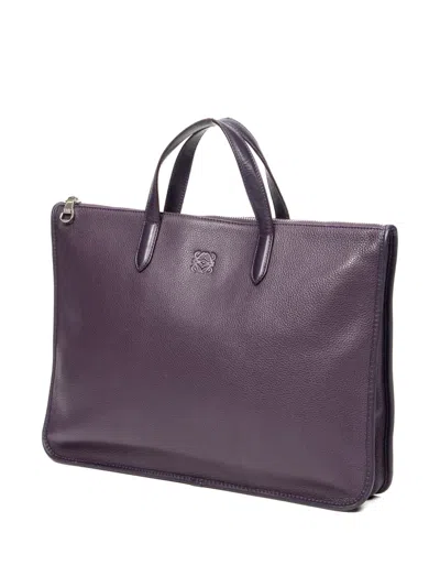 Pre-owned Loewe Business Zip Tote Bag In Purple