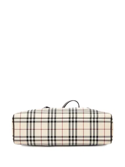 Pre-owned Burberry 2000 House Check Tote Bag In Neutral