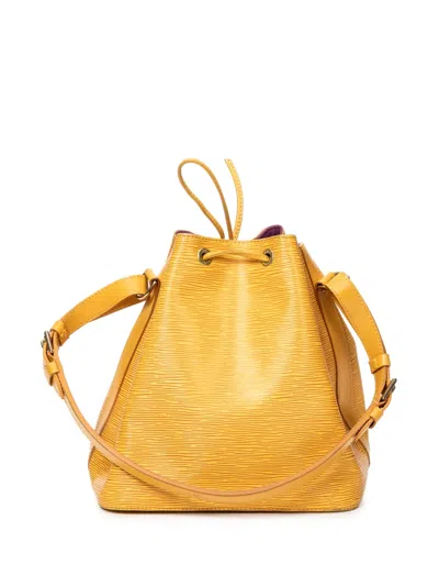 Pre-owned Louis Vuitton 1995 Noe Pm Drawstring Bucket Bag In Yellow