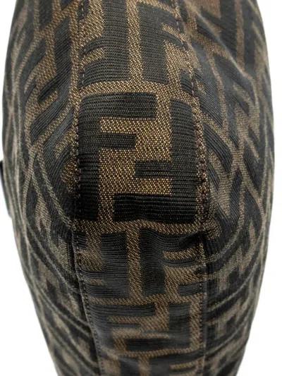 Pre-owned Fendi Logo-buckle Shoulder Bag In Brown