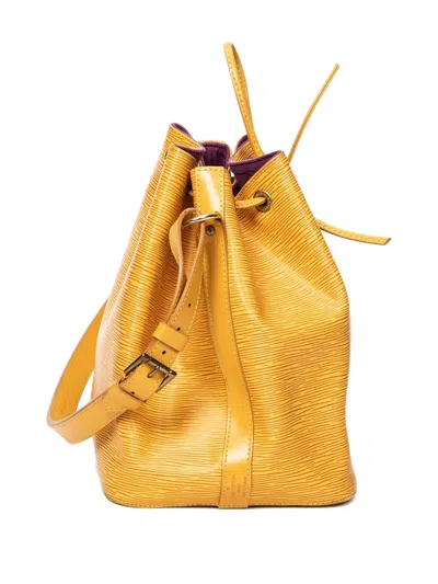 Pre-owned Louis Vuitton 1995 Noe Pm Drawstring Bucket Bag In Yellow