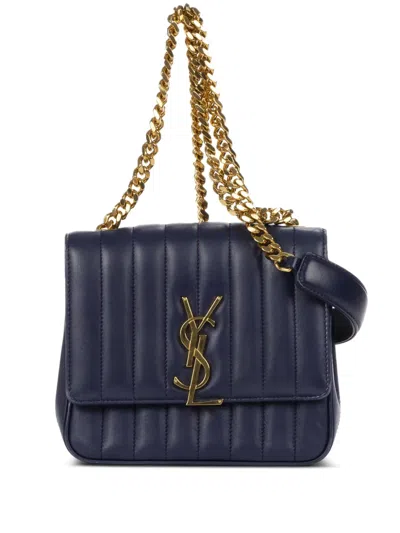 Pre-owned Saint Laurent 2020 Vicky Shoulder Bag In Blue