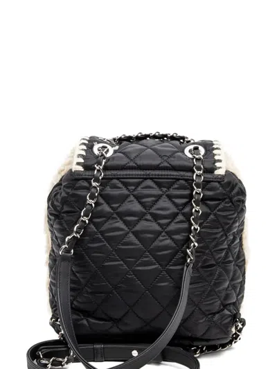 Pre-owned Chanel Quilted-wool Backpack In Neutral