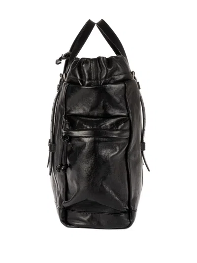 Pre-owned Gucci Weekender Buckle Logo-plaque Tote Bag In Black