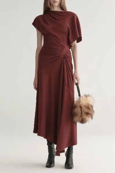 A.l.c Dena Crepe Midi Dress In Black Cherry In Burgundy