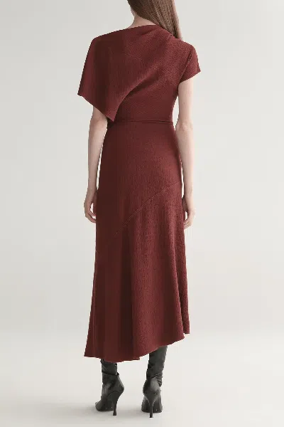A.l.c Dena Crepe Midi Dress In Black Cherry In Burgundy