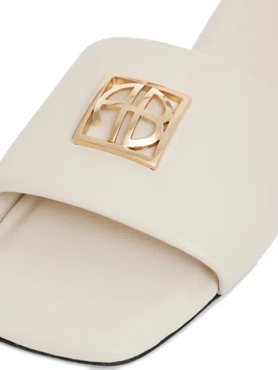 Anine Bing Square-toe Logo Leather Sandals In Multi