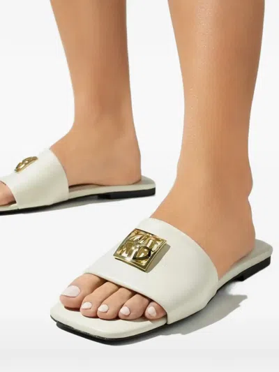 Anine Bing Square-toe Logo Leather Sandals In Multi