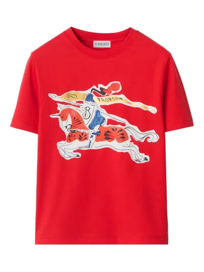 Burberry Ekd Cotton T-shirt In Red