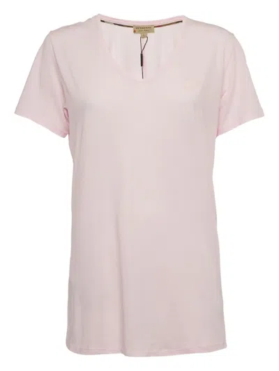 Pre-owned Burberry V-neck T-shirt In Pink