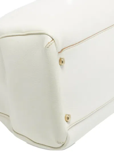 Pre-owned Cartier Marcello Leather Tote Bag In White