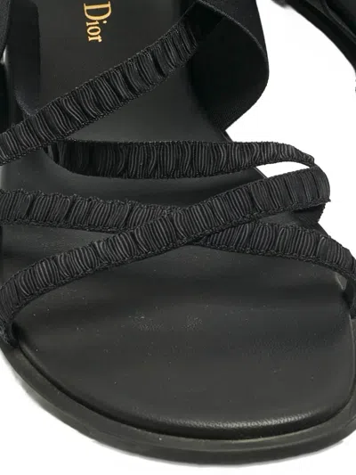 Pre-owned Dior Elasticated-strap Flat Sandals In Black