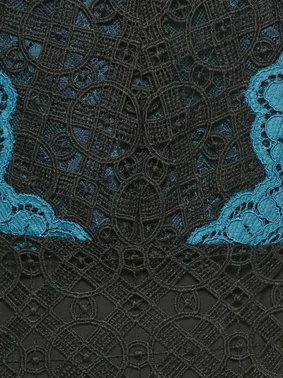 Pre-owned Sandro Lace-pattern Midi Dress In Black