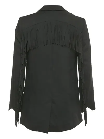 Pre-owned Zadig & Voltaire Viva Frange Blazer In Black