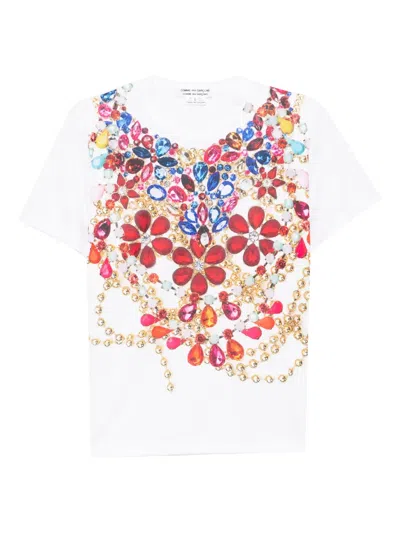 Comme Des Garçons All-over Graphic Print T-shirt In Multi