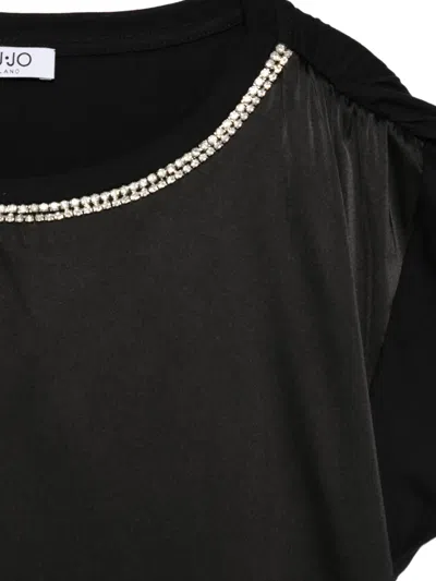 Liu •jo Rhinestone Short-sleeve T-shirt In Multi