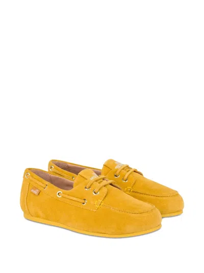 Love Moschino Lace-up Suede Loafers In Multi