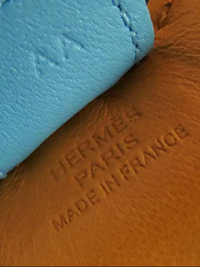 Pre-owned Hermes 2019 Milo Lambskin Grigri Rodeo Horse Bag Charm Pm In Blue