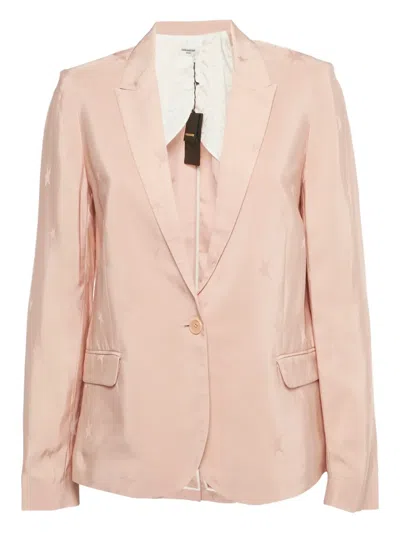 Pre-owned Zadig & Voltaire Star-pattern Blazer In Pink