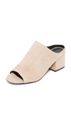 3.1 Phillip Lim / フィリップ リム Taupe Suede Cube Slip-on Sandals In Fawn
