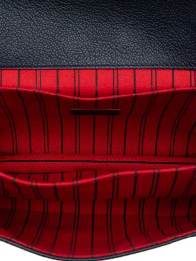 Pre-owned Louis Vuitton 2018 Monogram Empreinte Pochette Metis Satchel In Blue