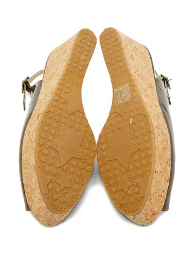 Pre-owned Jimmy Choo Prova Wedge Sandals In Brown