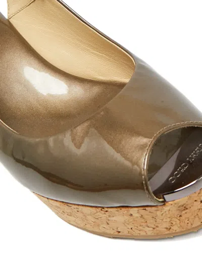 Pre-owned Jimmy Choo Prova Wedge Sandals In Brown