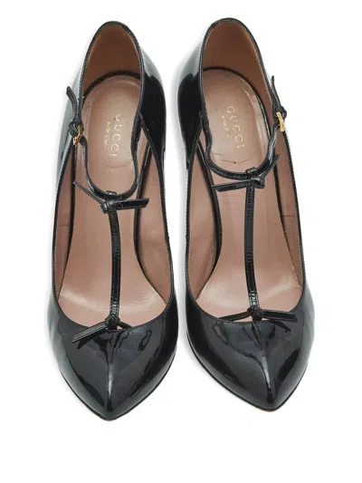Pre-owned Gucci Beverly T-strap Pumps In Black
