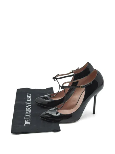 Pre-owned Gucci Beverly T-strap Pumps In Black