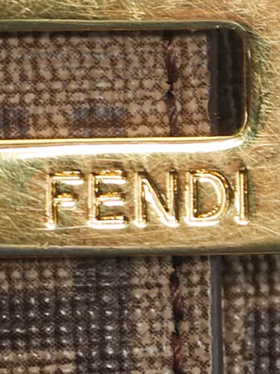 Pre-owned Fendi The Forever Continental Zuchinno-pattern Wallet In Brown