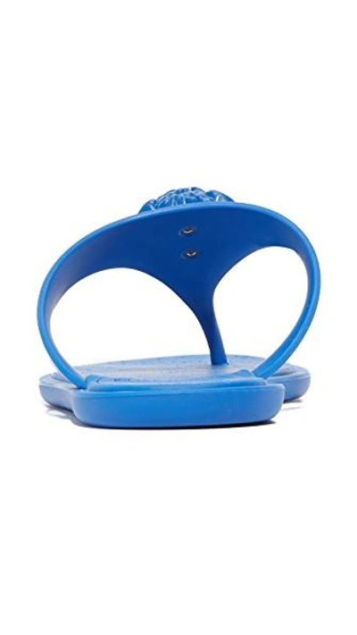 Shop Versace Thong Sandals In Staten Blue