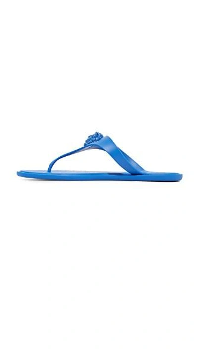 Shop Versace Thong Sandals In Staten Blue