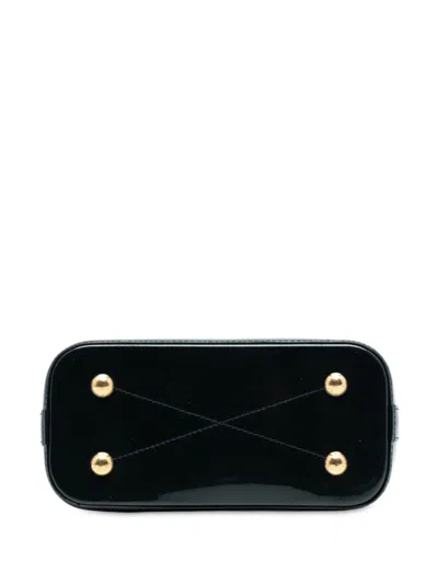 Pre-owned Louis Vuitton 2017 Vernis Miroir Alma Bb Satchel In Blue