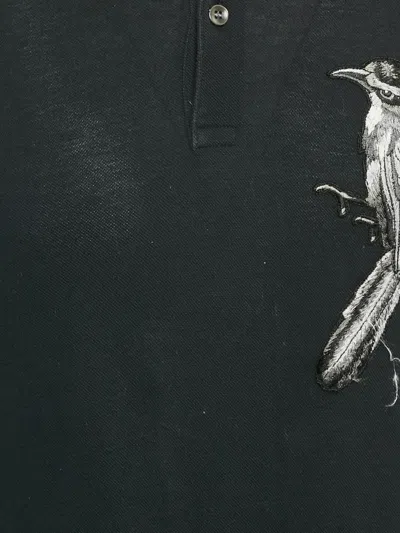 Pre-owned Dolce & Gabbana Bird-embroidery Polo Shirt In Black