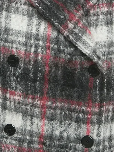Pre-owned Karl Lagerfeld Checked Coat In Gray