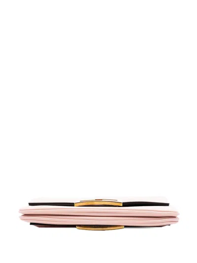 Pre-owned Fendi 2010-2025 Leather Duo Baguette Crossbody Bag In Pink