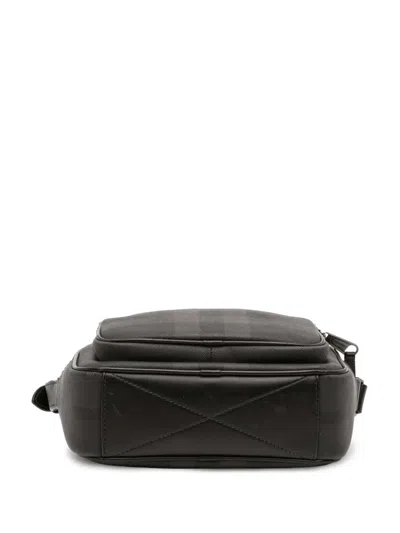 Pre-owned Burberry 2018-2024 Coated Canvas Check Paddy Bag Crossbody Bag In Gray