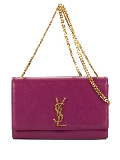 Pre-owned Saint Laurent Medium Kate Tassel Chain Shoulder Bag In Purple