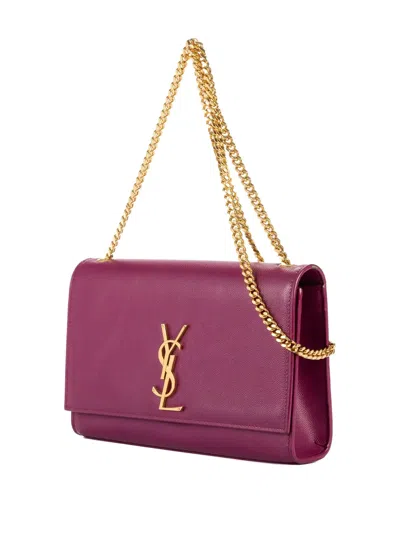 Pre-owned Saint Laurent Medium Kate Tassel Chain Shoulder Bag In Purple
