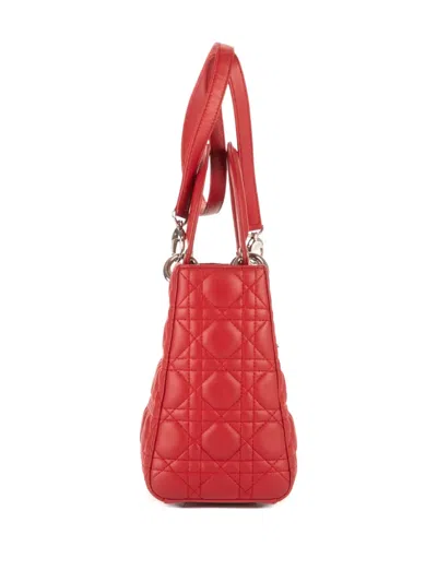 Pre-owned Dior Medium Lady  Shoulder Bag In Red
