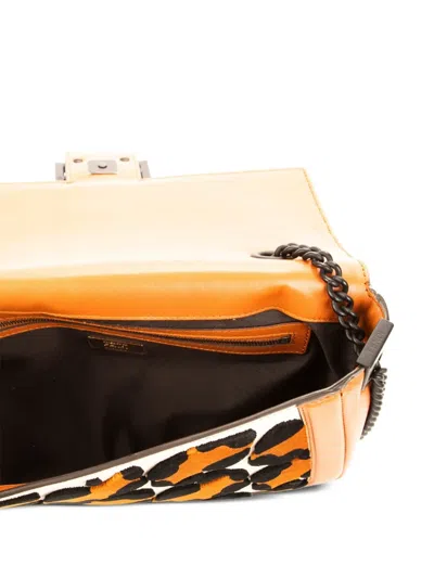 Pre-owned Fendi Baguette Leopard Shoulder Bag In Brown