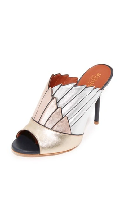 Shop Malone Souliers Donna Open Toe Mules In Nude/cinnamon/caramel/white