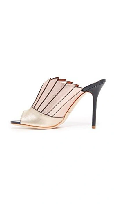 Shop Malone Souliers Donna Open Toe Mules In Nude/cinnamon/caramel/white