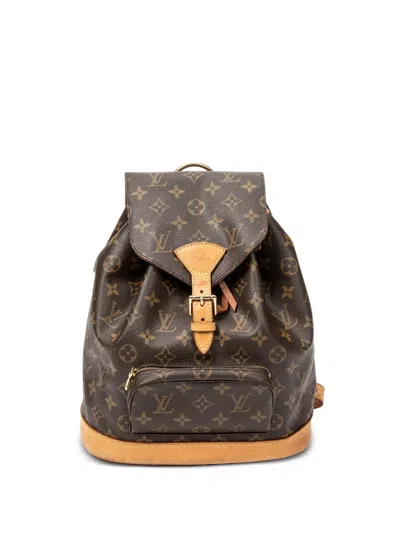 Pre-owned Louis Vuitton 1999 Montsouris Mm Monogram Backpack In Brown